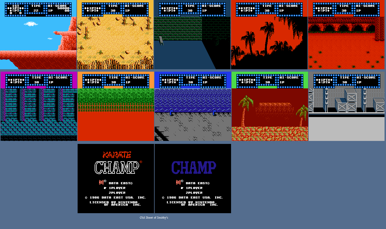 Karate Champ - Backgrounds and Title Screen