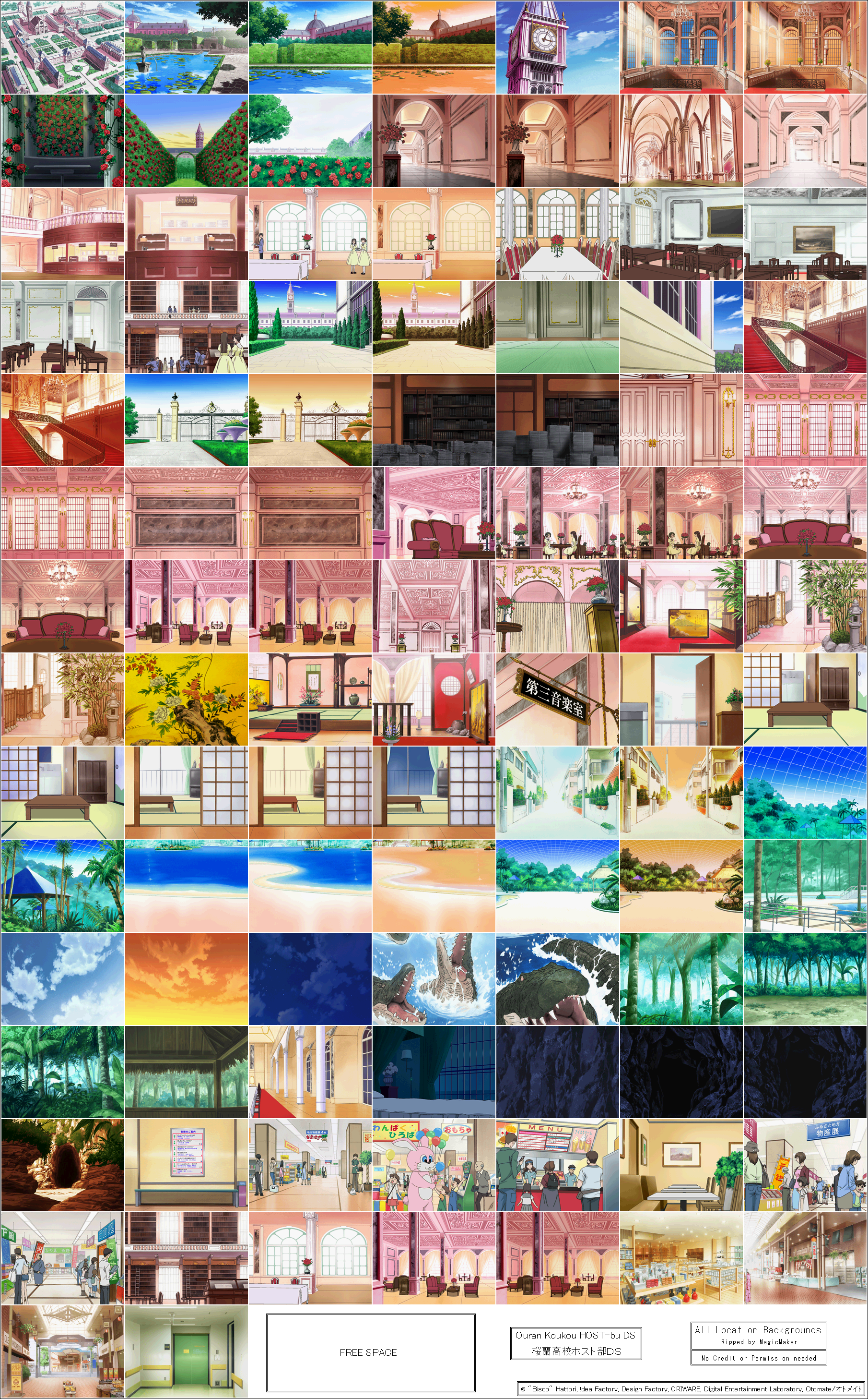 Ouran Koukou Host-Bu DS - Locations