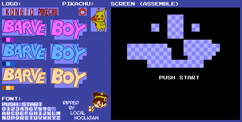 Barve Boy: Kung Fu Pokechu (Bootleg) - Title Screen & Font