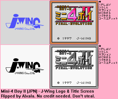 Mini-4 Boy II (JPN) - J-Wing Logo & Title Screen