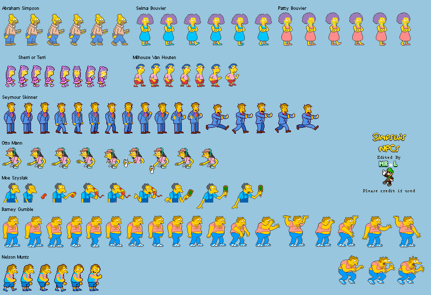Simpsons Arcade NPCs (Show Accurate)