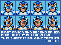 Mega Man X Customs - Mega Man X1 & X2 Armors Mugshots (X3 Style)