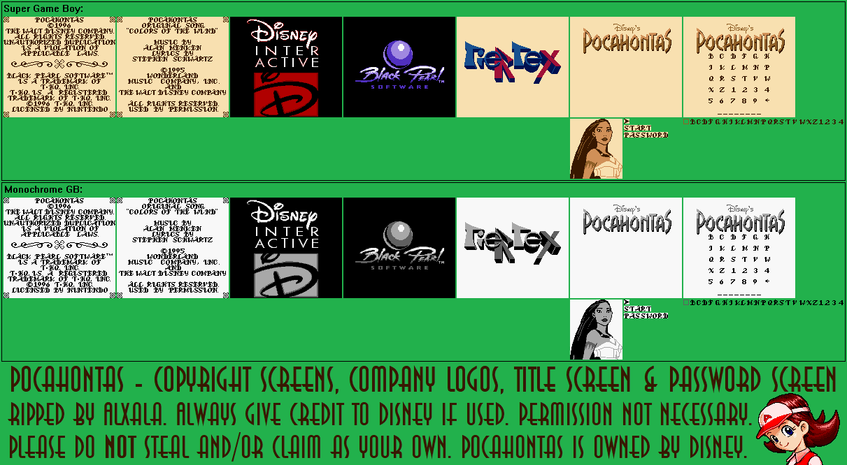 Copyright Screens, Company Logos, Title Screen & Password Screen