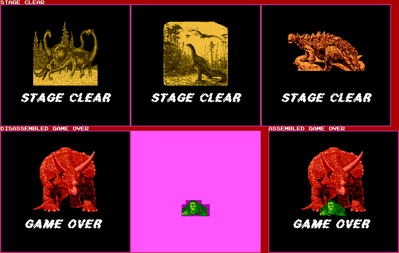 Stage Clear & Game Over Screens