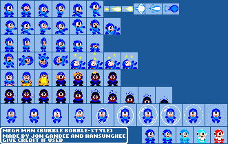 Mega Man Customs - Mega Man (Bubble Bobble-Style)