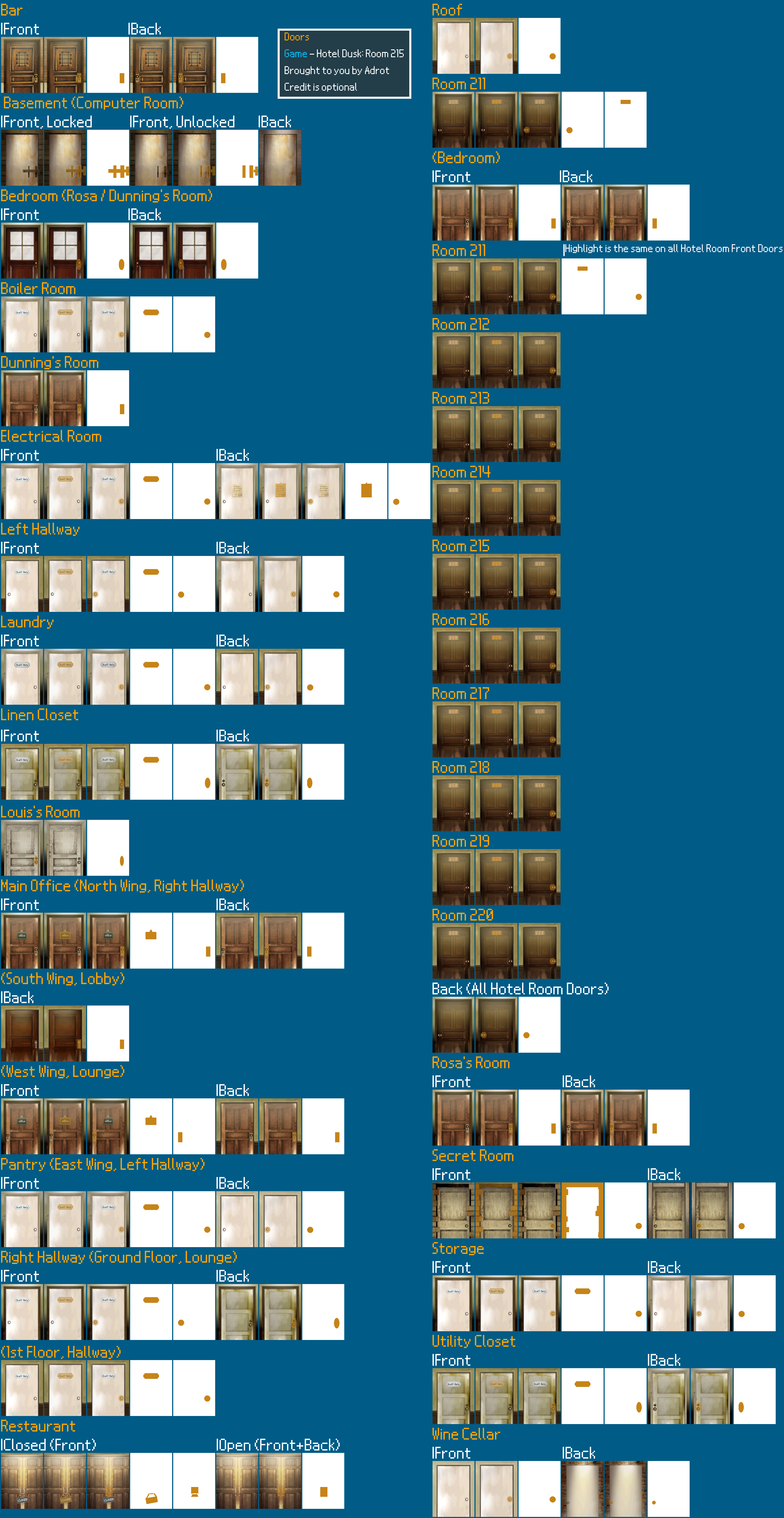 Hotel Dusk: Room 215 - Doors