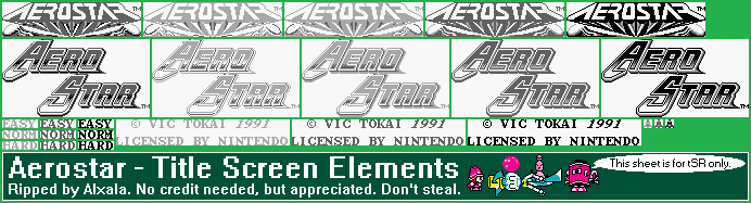 Aerostar - Title Screen Elements