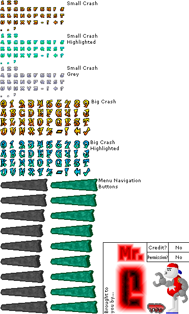 Crash Nitro Kart - Fonts