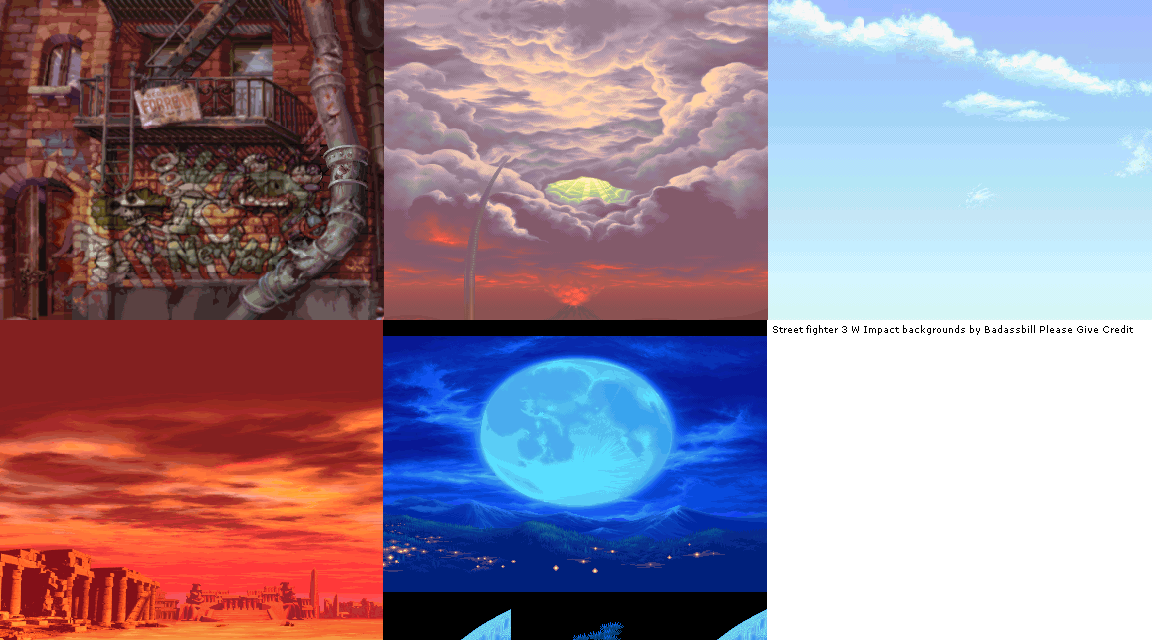 Street Fighter 3: Double Impact - Backgrounds