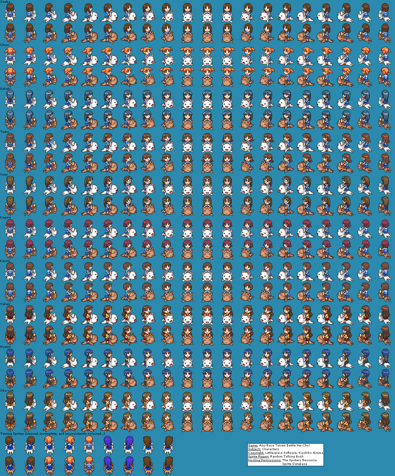 Azu-Race Taisen Battle He-Cho! - Characters