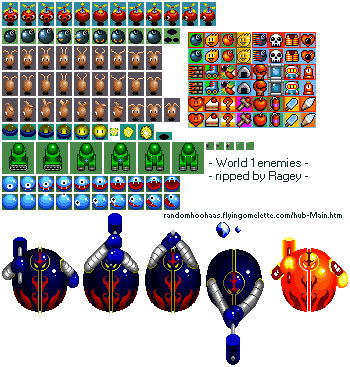 Super Bomberman - World 1 Enemies and Items