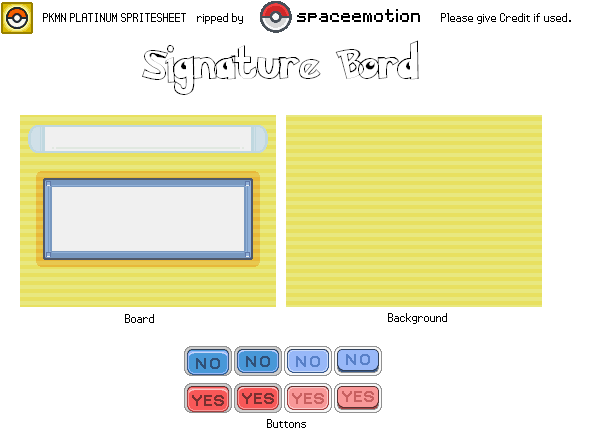 Pokémon Platinum - Signature Board