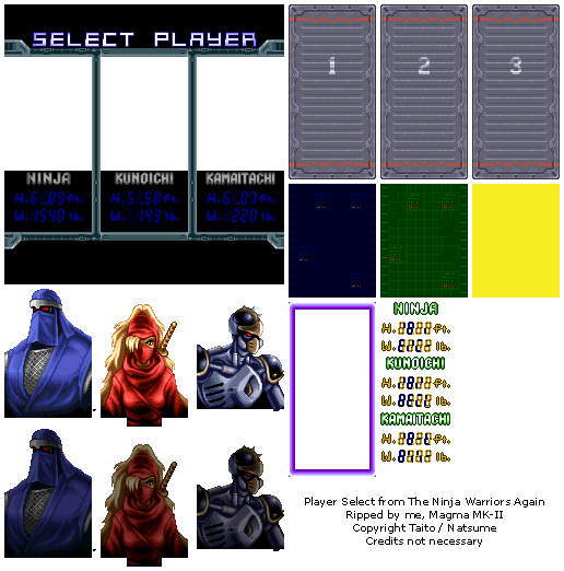 The Ninja Warriors / Ninja Warriors Again - Player Select