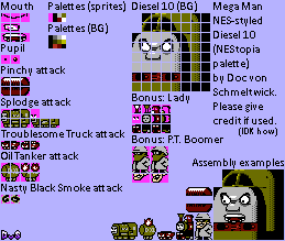 Thomas The Tank Engine Customs - Diesel 10 (Mega Man NES-Style)