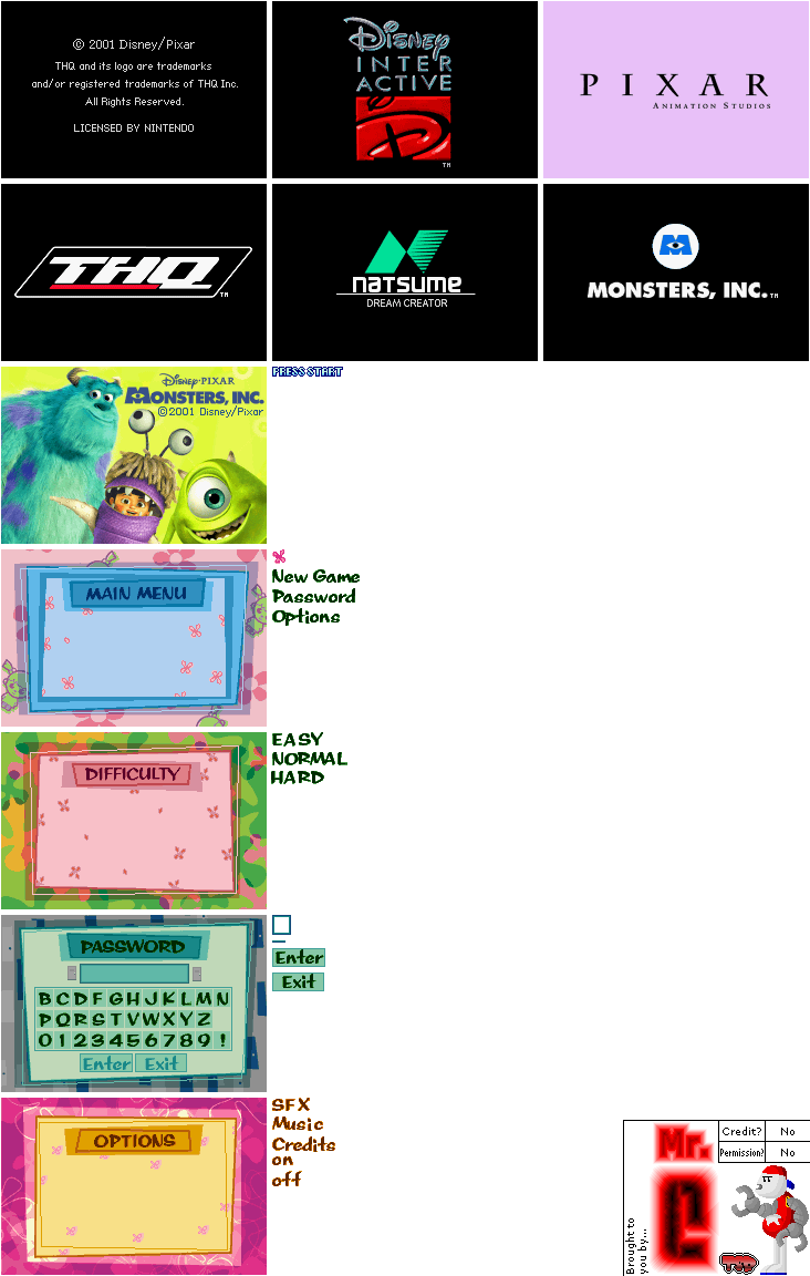 Monsters, Inc. - Menus