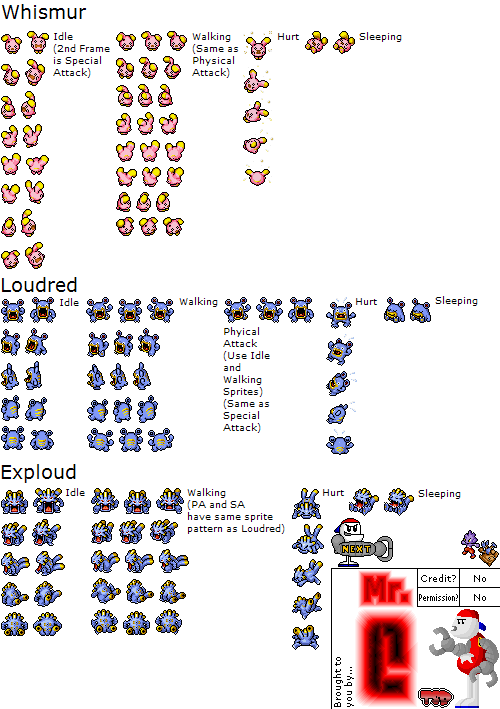Whismur, Loudred & Exploud