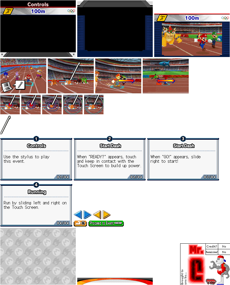Mario & Sonic at the Olympic Games - 100m Instructions