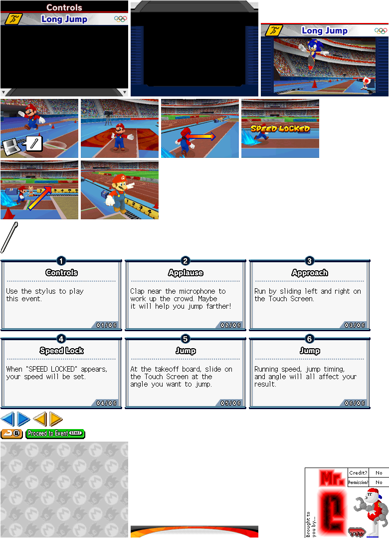 Mario & Sonic at the Olympic Games - Long Jump Instructions