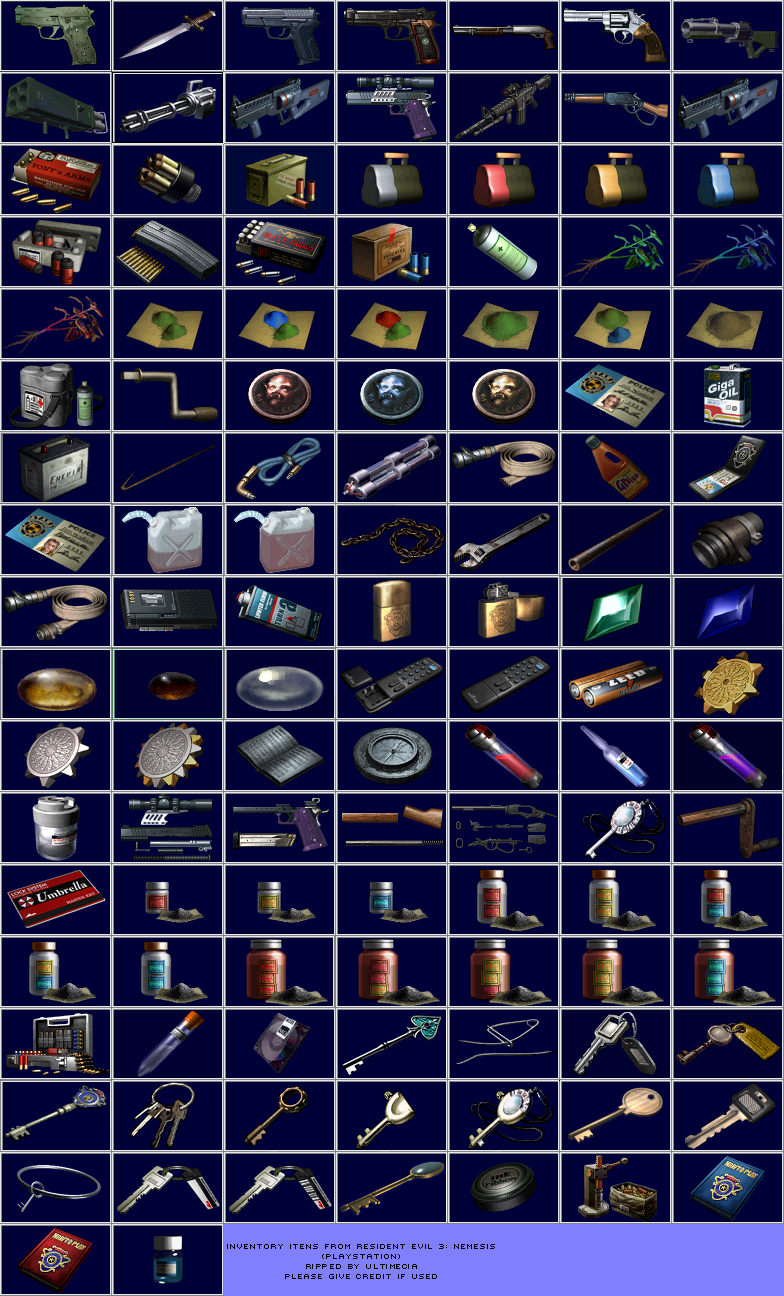 Resident Evil 3 - Inventory