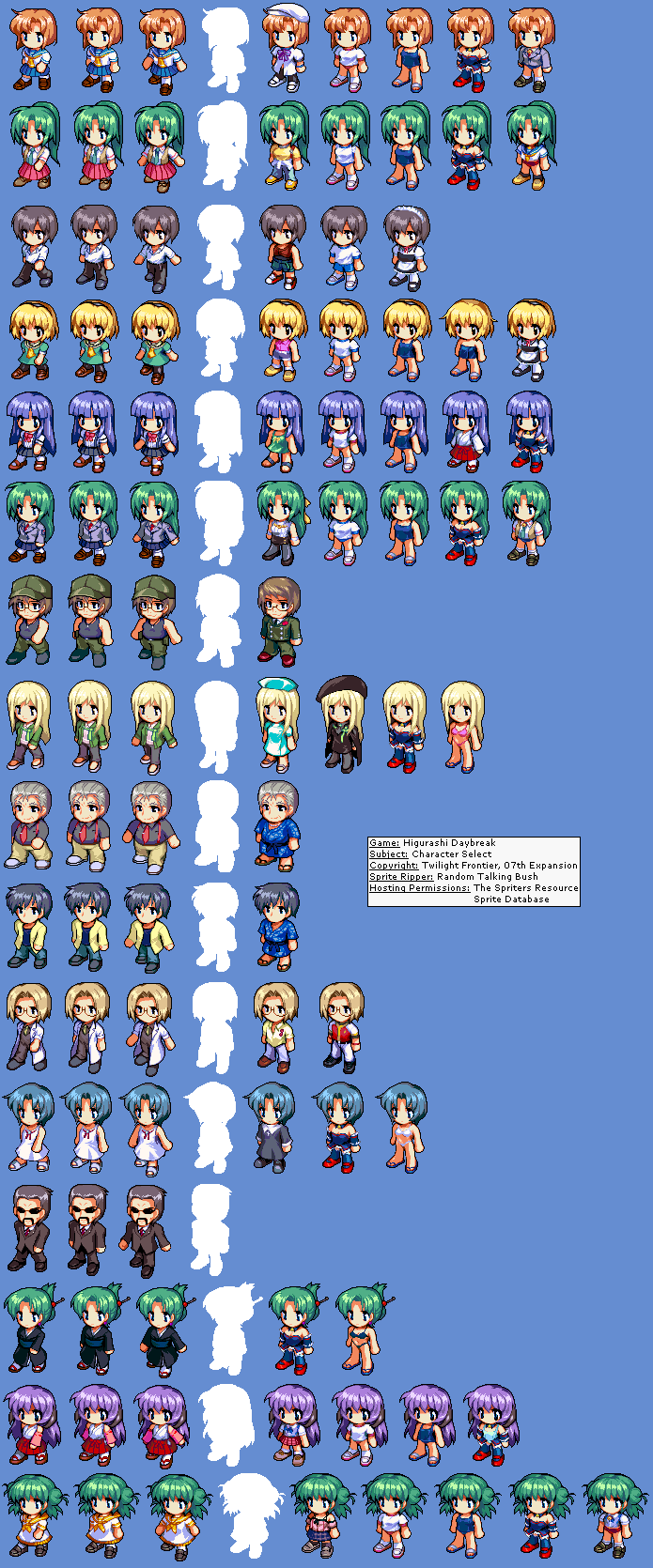 Higurashi Daybreak - Character Select