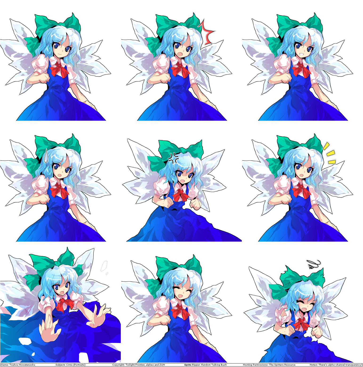 Touhou Hisoutensoku - Cirno's Portraits