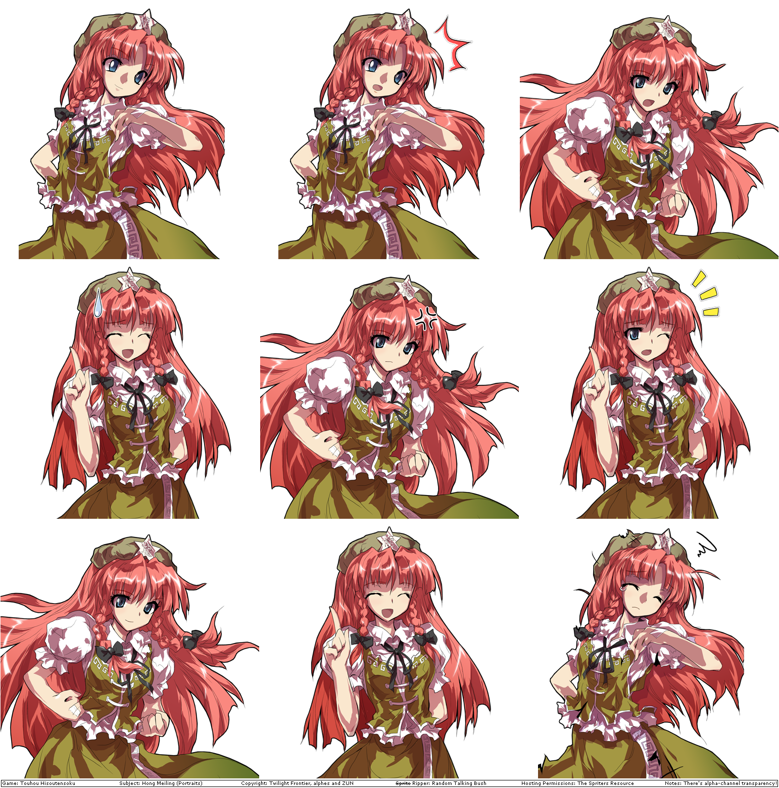 Touhou Hisoutensoku - Hong Meiling's Portraits