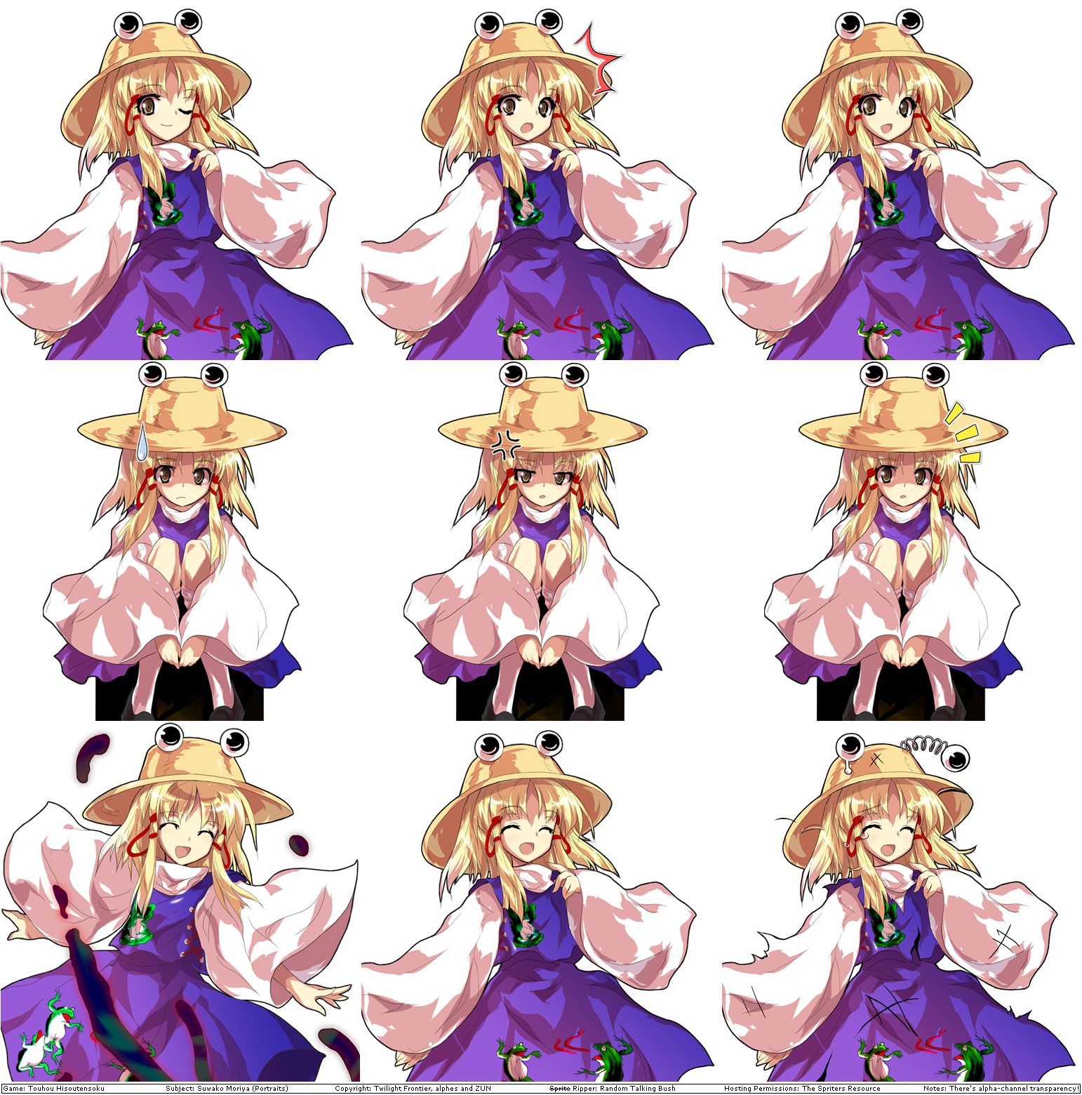 Touhou Hisoutensoku - Suwako Moriya's Portraits