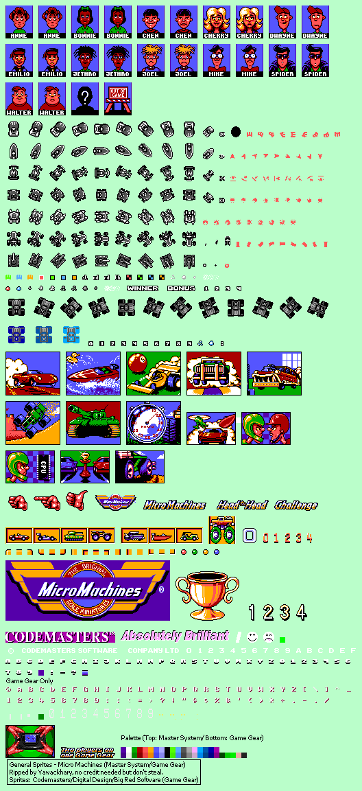 Micro Machines - General Sprites