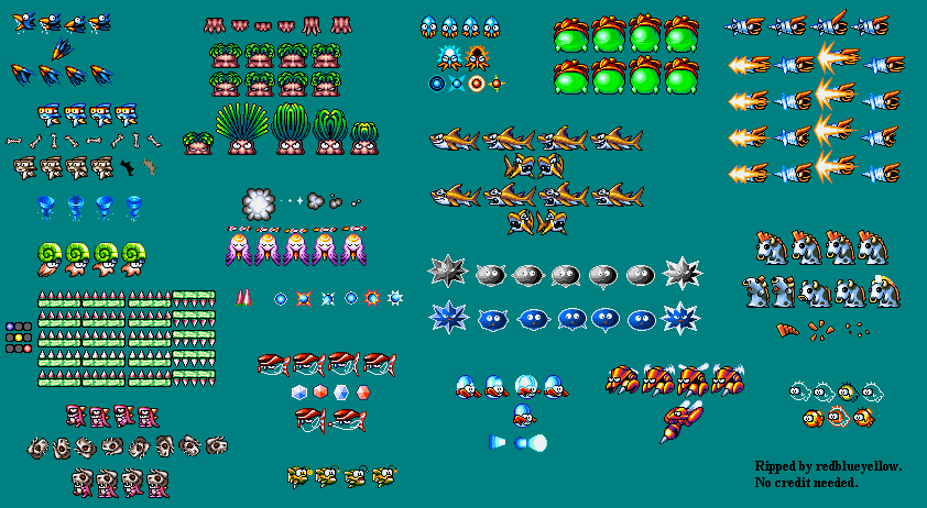 The Legendary Starfy 2 (JPN) - Loch Ness Lagoon Enemies