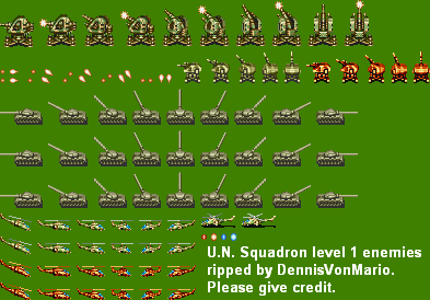 U.N. Squadron / Area 88 - Level 1 Enemies