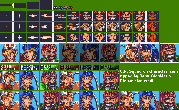 U.N. Squadron / Area 88 - Character Icons