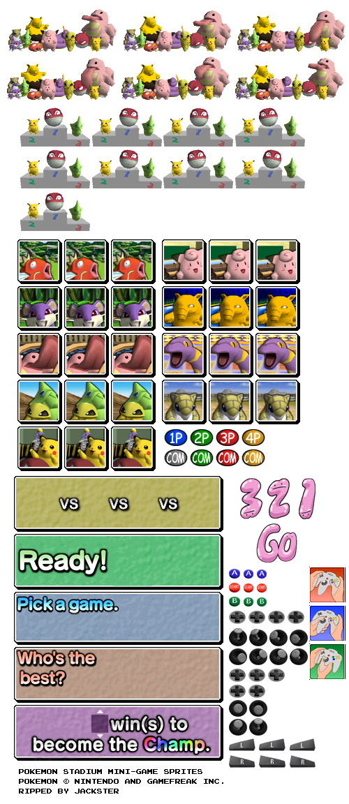 Pokémon Stadium - Mini-Game Sprites