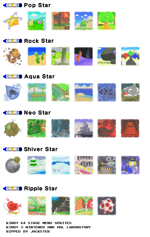 Kirby 64: The Crystal Shards - Stage Menu