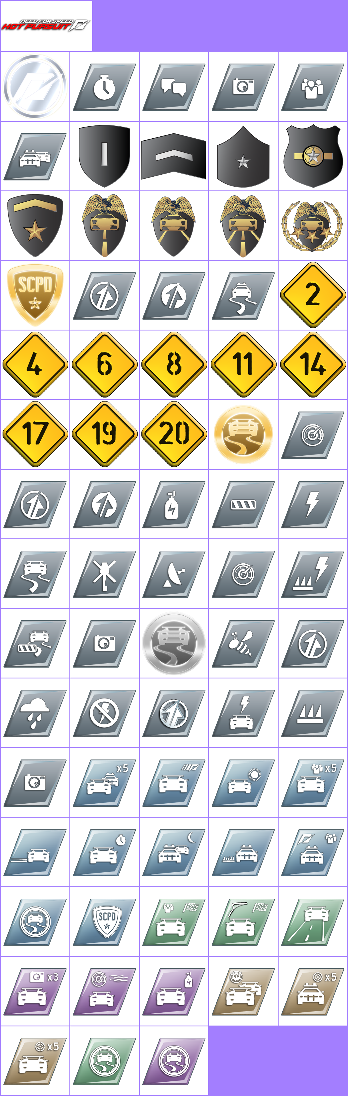 Need for Speed: Hot Pursuit - Trophy Banner & Icons