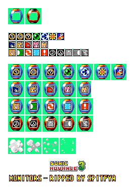 Sonic Advance 3 - Monitors & Icons