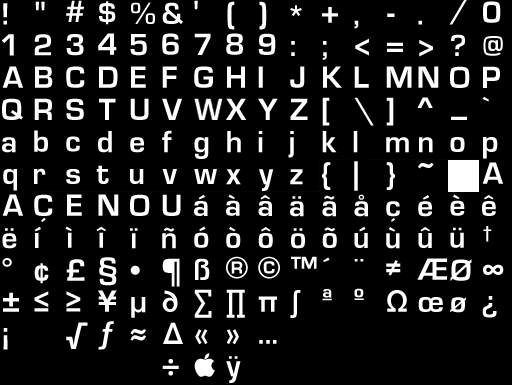 Astro Squid - Ingame Font