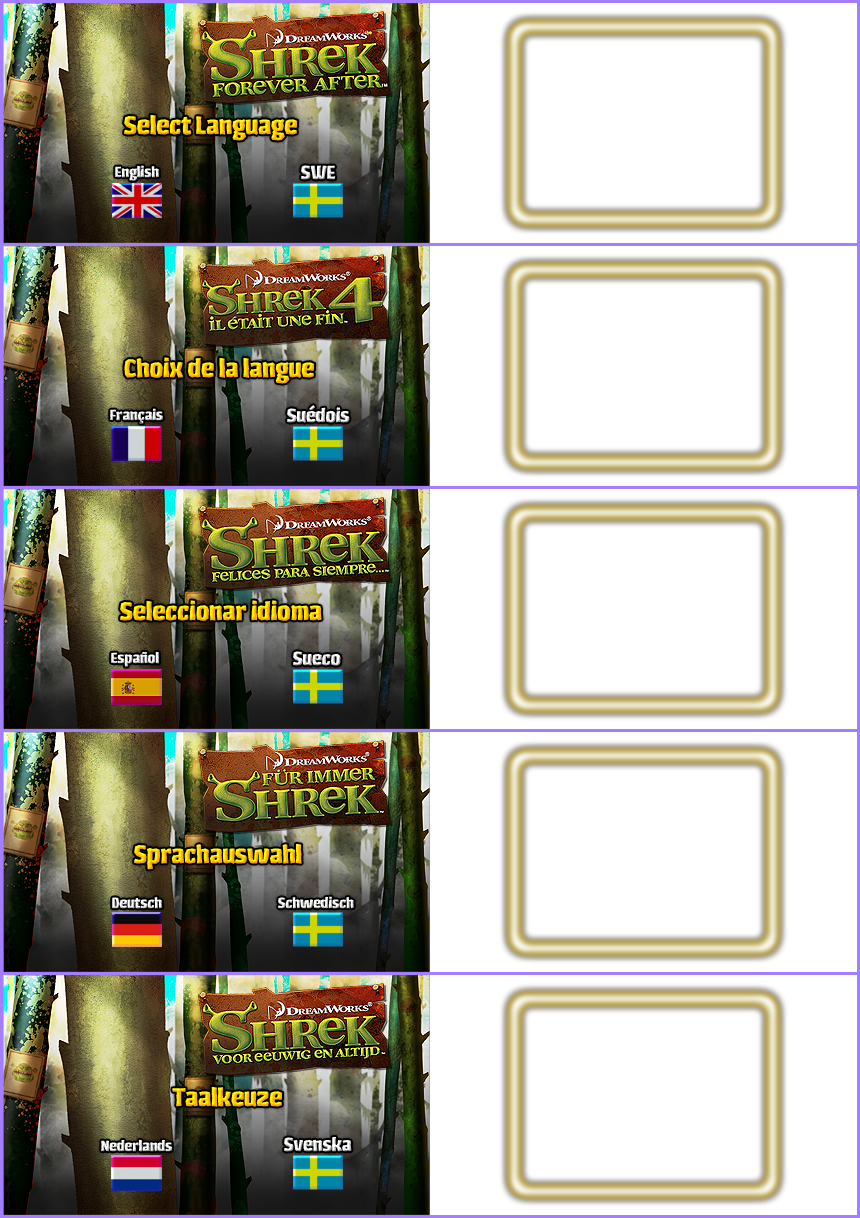 Shrek Forever After - Language Select