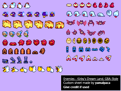 Enemies (Kirby's Dream Land, GBA-Style)