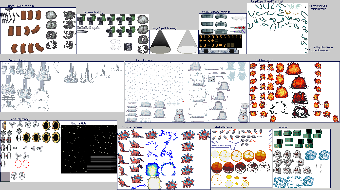 Digimon World 3 - Training Props