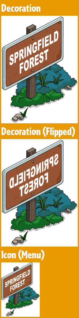 The Simpsons: Tapped Out - Springfield Forest Sign