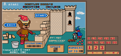 Bentley Bear's Equation Builder - Title Screen