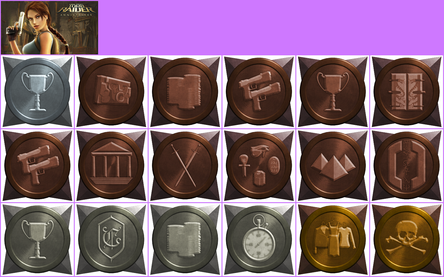 The Tomb Raider Trilogy - Trophy Banner & Icons (Anniversary)