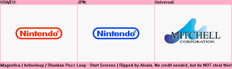Magnetica / Actionloop / Shunkan Puzz Loop - Start Screens
