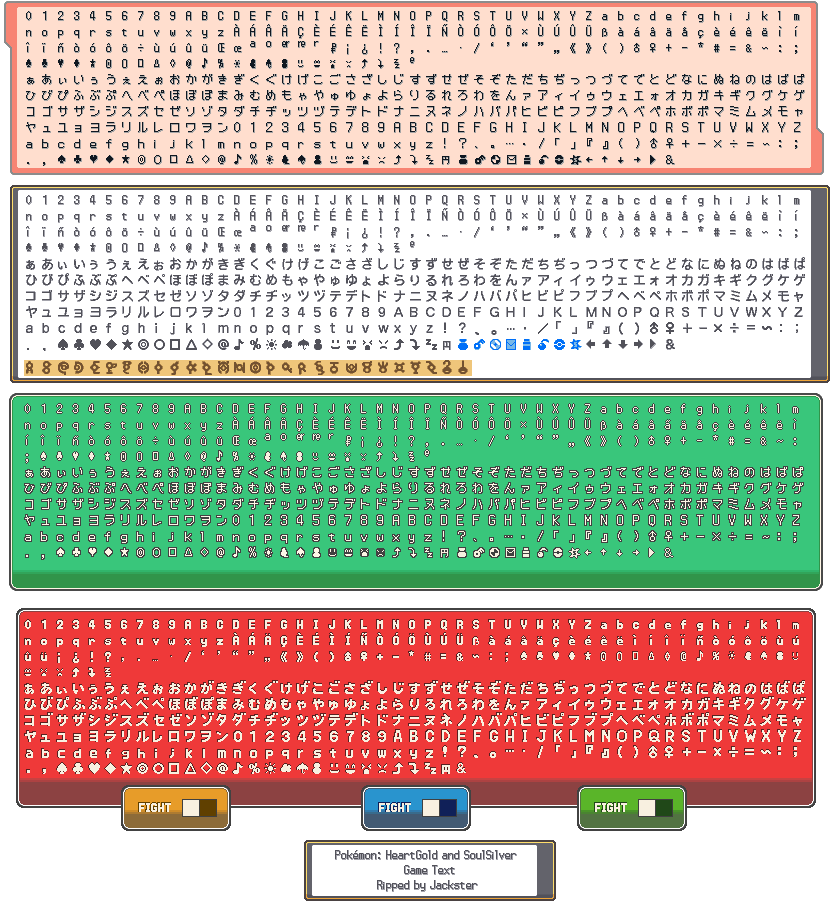 Pokémon HeartGold / SoulSilver - Fonts