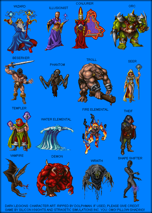 Dark Legions - Character Bios