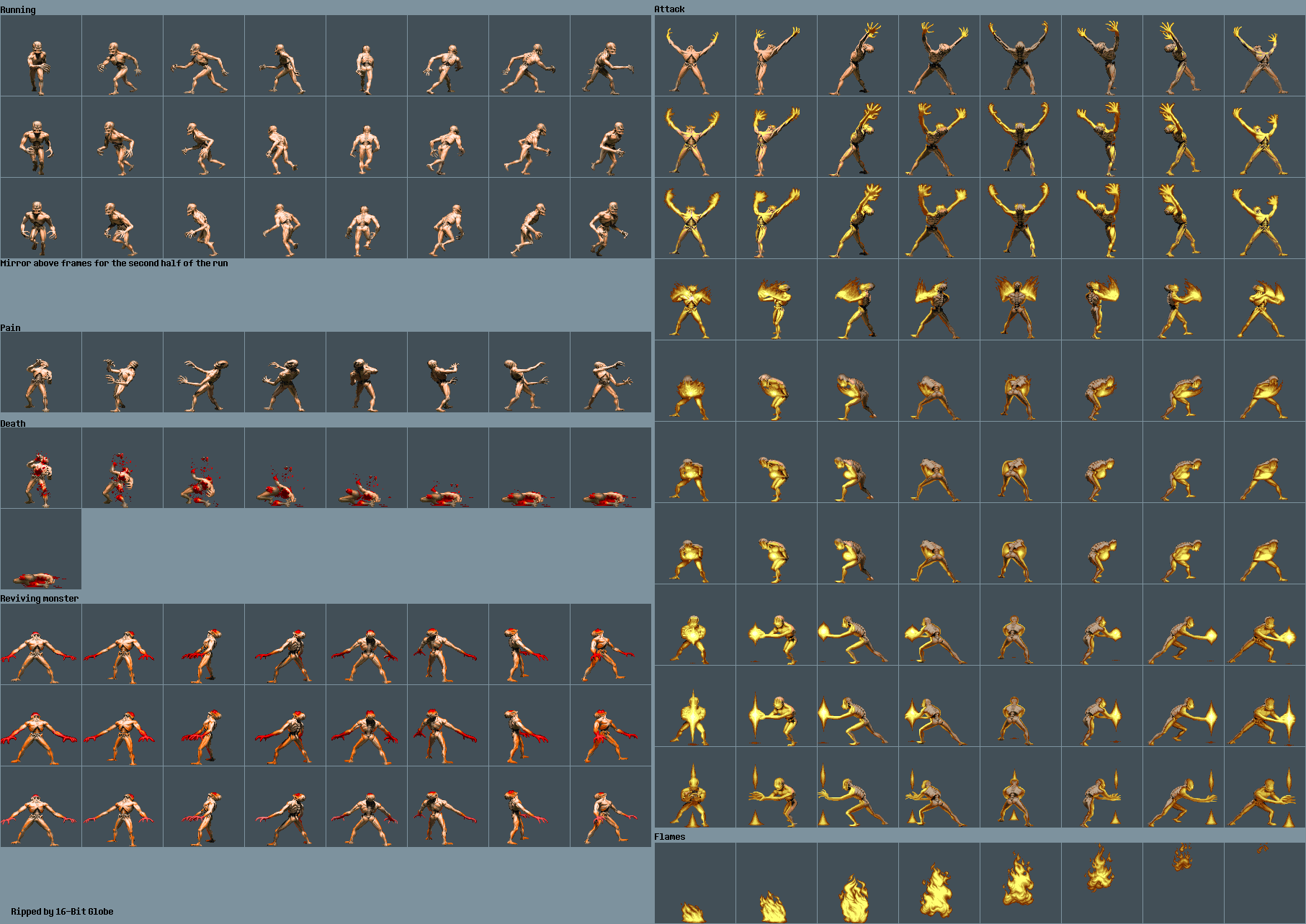 The Spriters Resource - Full Sheet View - Doom / Doom II - Arch Vile