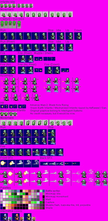 Advance Wars 2: Black Hole Rising - Green Earth Infantry & Mech