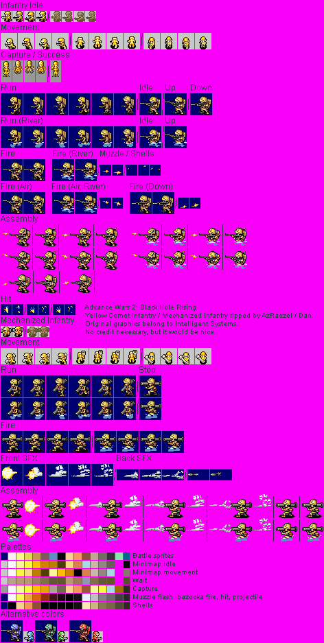 Advance Wars 2: Black Hole Rising - Yellow Comet Infantry & Mech