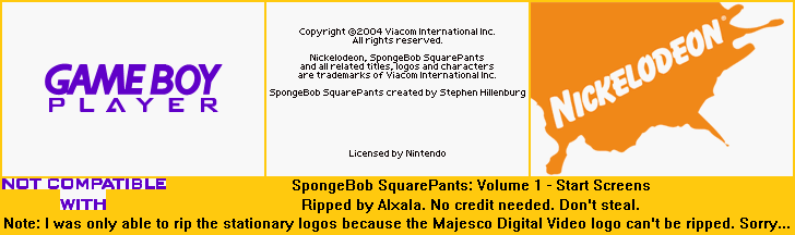 SpongeBob SquarePants: Volume 1 - Start Screens
