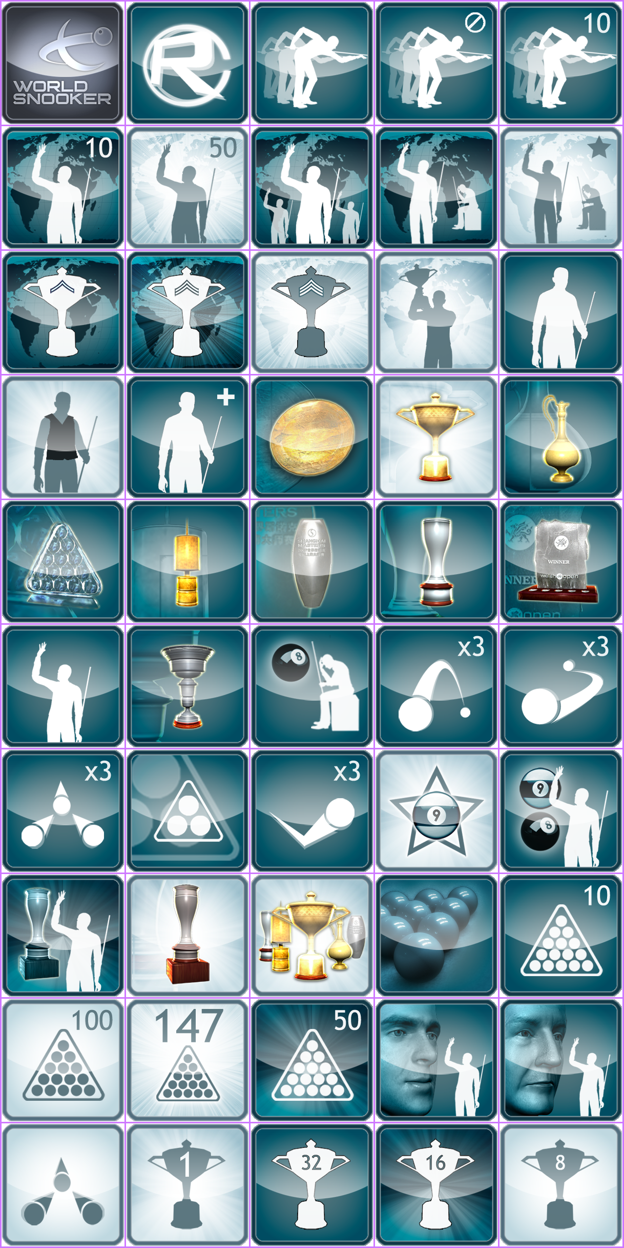 WSC Real 11: World Snooker Championship - Trophy Icons